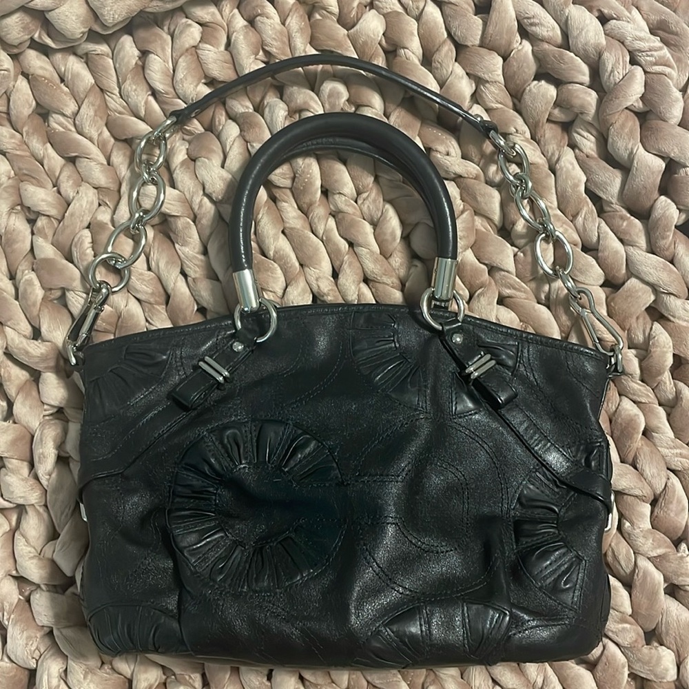 Black leather Coach bag